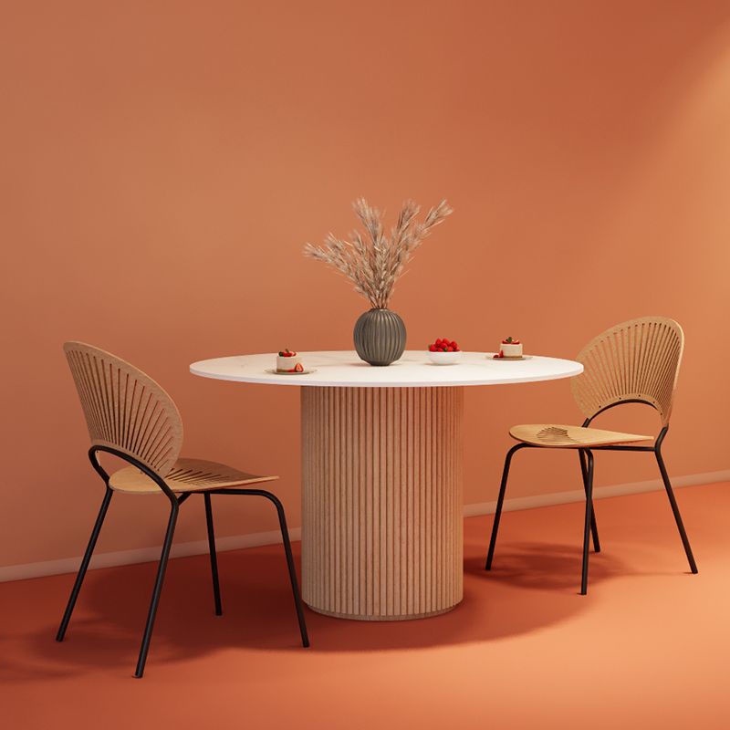 Simple Round Top Dining Table Solid Wood Base Dining Table for Living Room Clearhalo 'Dining Tables & Seating' 'Dining Tables' 'dining_table' 'furn' 'furn_dining_table' 'Furniture' 'furniture_dining_table' 'Kitchen & Dining Furniture' 'kitchen' 'kitchen_dining_table' 1200x1200_39bd0e40-a67a-4dd5-908d-8af735d5c773