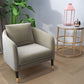 Linen 25.19" Wide Barrel Chair Arms Included Chair with Basic Four Leg