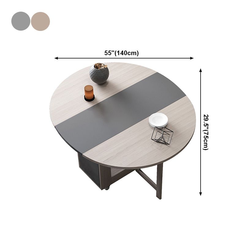 Foldable Artificial Wooden Top Table Extendable Round Table with Trestle Base Clearhalo ' dining_table' 'Dining Tables & Seating' 'Dining Tables' 'furn' 'furn_dining_table' 'Furniture' 'furniture_dining_table' 'Kitchen & Dining Furniture' 'kitchen&dining_furn' 'kitchen' 'kitchen_dining_table' 1200x1200_39c03032-64f0-4df8-a58c-9afb23b54cf1