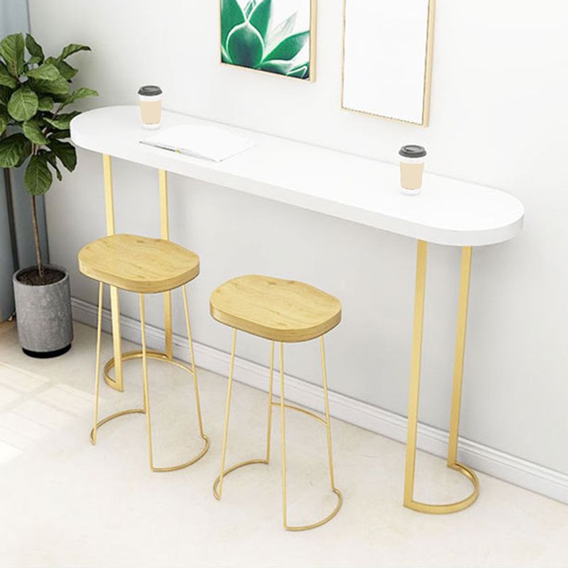 Glam Pub Table Oval Bar Height Double Pedestal Bar Table for Indoor Clearhalo 'Bar Furniture' 'Bar Tables' 'bar_tables' 'furn' 'furn_bar_tables' 'Furniture' 'Kitchen & Dining Furniture' 1200x1200_39c0a601-7f2c-40a1-b11c-ffa2734df190