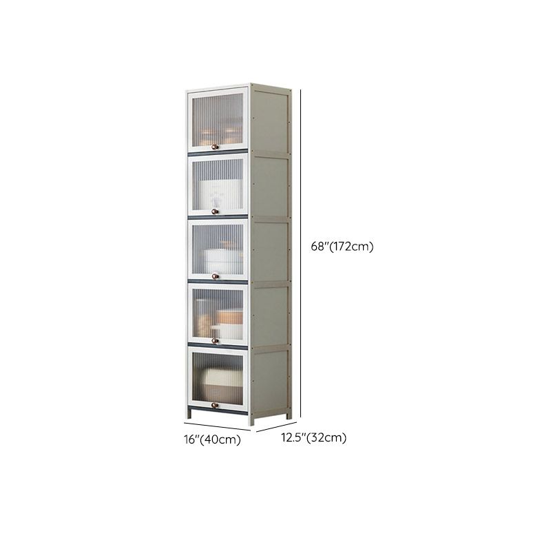 Server da pranzo in stile moderno White Wood Dining Server con porte acriliche