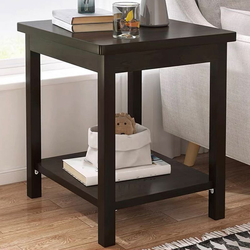 Tavolino da cocktail in stile moderno in legno artificiale nero/legno tavolino quadrato