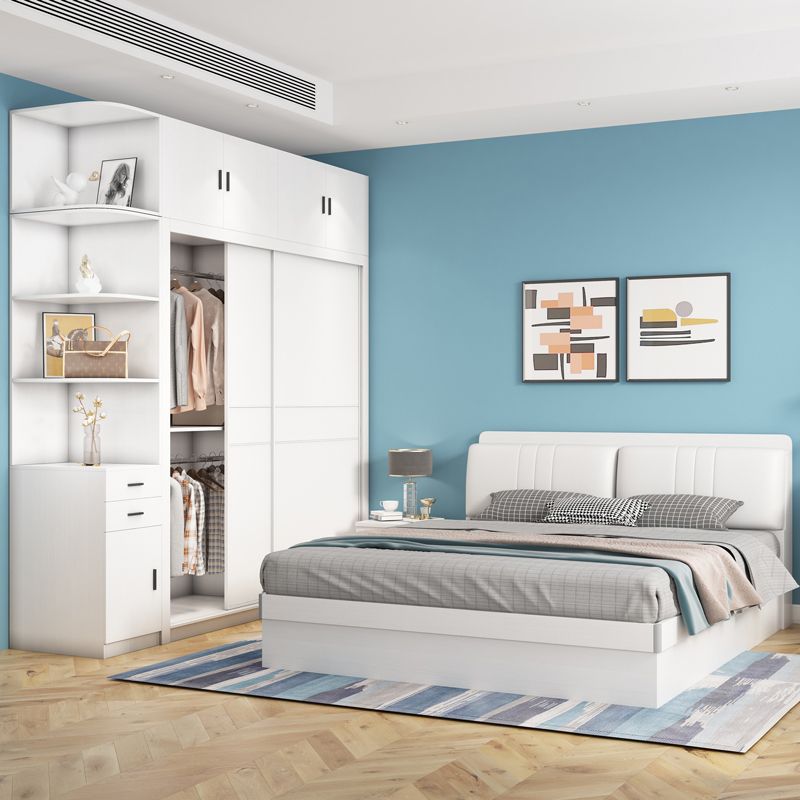 Hedendaagse stijl Garderobe Armoire wit ontworpen houten garderobe met lade