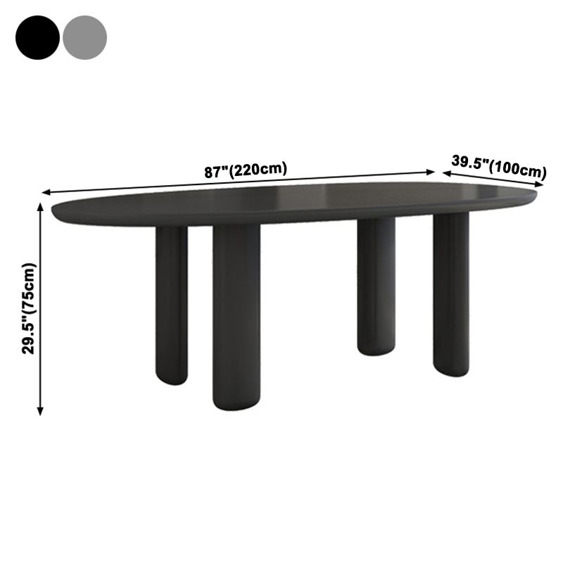 Oval Solid Wood Dining Table in Grey/Black Modern Table with 4 Legs for Restaurant Clearhalo ' dining_table' 'Dining Tables & Seating' 'Dining Tables' 'furn' 'furn_dining_table' 'Furniture' 'furniture_dining_table' 'Kitchen & Dining Furniture' 'kitchen&dining_furn' 'kitchen' 'kitchen_dining_table' 1200x1200_39c342c5-ec7b-404b-8a3a-f61066530aed
