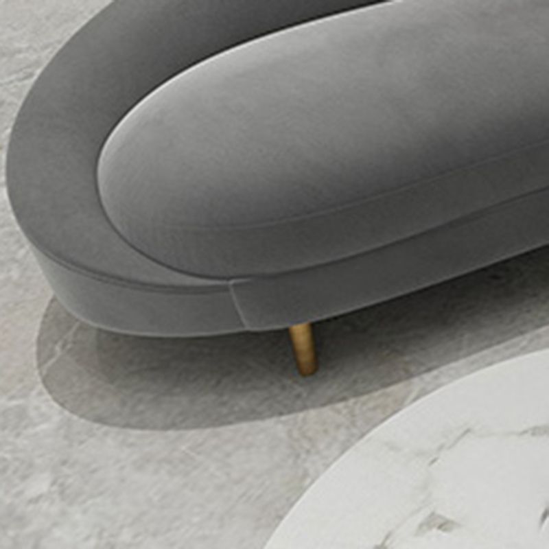 Curved Velvet Sofa Tight Back 33.46 inch High Sloped Arm Sofa Clearhalo 'furn' 'furn_sofas' 'Furniture' 'Living Room Furniture' 'Sofa' 'sofas' 1200x1200_39c57de7-3259-4c7d-93df-8b7f02e2d669