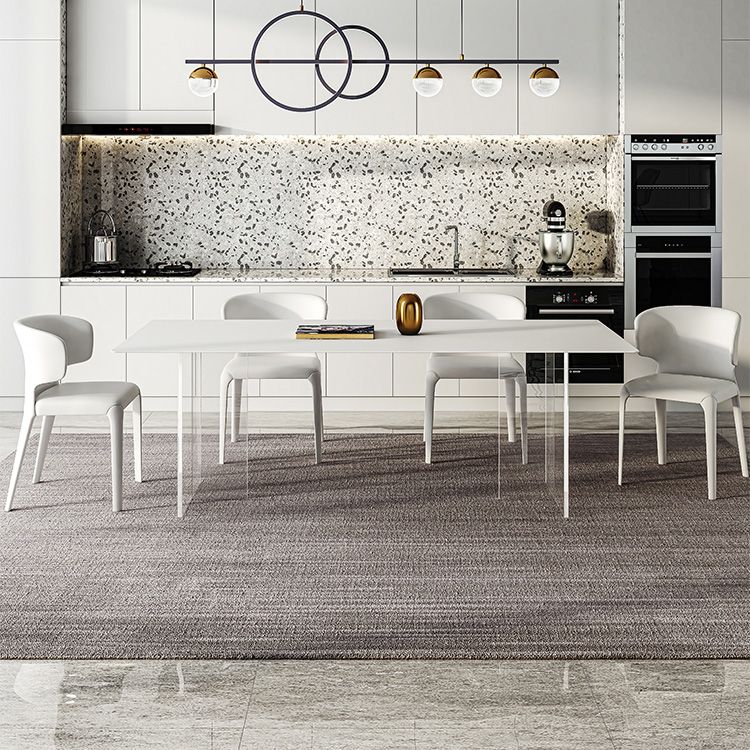 Modern White Dining Table Rectangle Sintered Stone Dining Table with Acrylic Base for Kitchen Clearhalo ' dining_table' 'Dining Tables & Seating' 'Dining Tables' 'furn' 'furn_dining_table' 'Furniture' 'furniture_dining_table' 'Kitchen & Dining Furniture' 'kitchen&dining_furn' 'kitchen' 'kitchen_dining_table' 1200x1200_39c6506b-9c82-4eb1-a158-787bf7b0454a