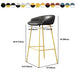 Faux Leather Bucket Seat Barstool Scandinavian Low Back Bar Stools