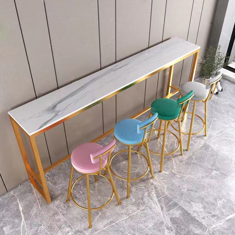 Glam Metal Upholstered Barstool Living Room Bar Stool with Iron Legs and Low Back,Cushion Clearhalo 'Bar Furniture' 'Bar Stools' 'bar_stools' 'furn' 'furn_bar_stools' 'furniture_bar_stools' 'Kitchen & Dining Furniture' 'kitchen&dining_furn' 'kitchen' 'kitchen_furn' Furniture' 1200x1200_39cd39bc-a61f-44b8-8a16-2d3b88b492d7