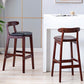 Armless Upholstered Bar Stool Modern Low Back Bar Stool with Wooden Legs