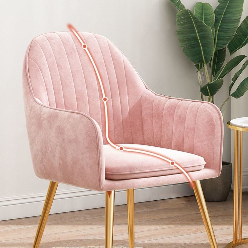 Scandinavian Powder Room Solid Back Side Chair Velvet Matte Finish Dining Chair Clearhalo ' kitchen&dining_furn' 'Dining Chairs' 'Dining Tables & Seating' 'dining_chair' 'furn' 'furn_dining_chair' 'Furniture' 'furniture_dining_chair' 'Kitchen & Dining Furniture' 'kitchen' 1200x1200_39ce2692-c32c-42be-ad68-a32dc3cee4fb