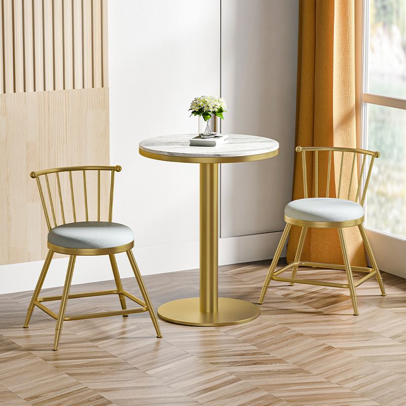 Glam Style Gold Metal Bar Table 21.6" Round Top Marble Indoor Bistro Table Clearhalo 'Bar Furniture' 'Bar Tables' 'bar_tables' 'furn' 'furn_bar_tables' 'Furniture' 'furniture_bar_tables' 'Kitchen & Dining Furniture' 'kitchen&dining_furn' 'kitchen' 1200x1200_39ce83fc-4b70-4f20-943c-6d0f8011f06d