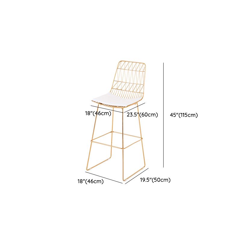 Taburetes de barra de metal glam -metal taburetes de comedor de espalda con patas de metal