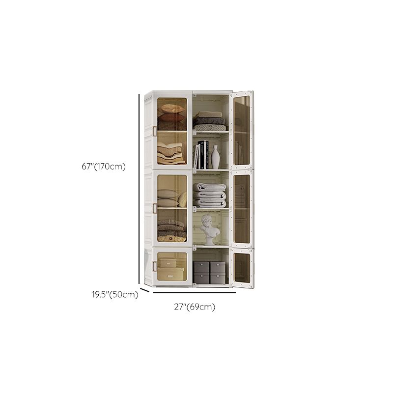 Modern Folding Plastic Wardrobe Freestanding Wardrobe with Shelves Clearhalo 'Armoires & Wardrobes' 'armoires_wardrobes' 'Bedroom Furniture' 'furn' 'furn_armoires_wardrobes' 'Furniture' 1200x1200_39d21744-fe05-4b98-9952-04b8e4faca23