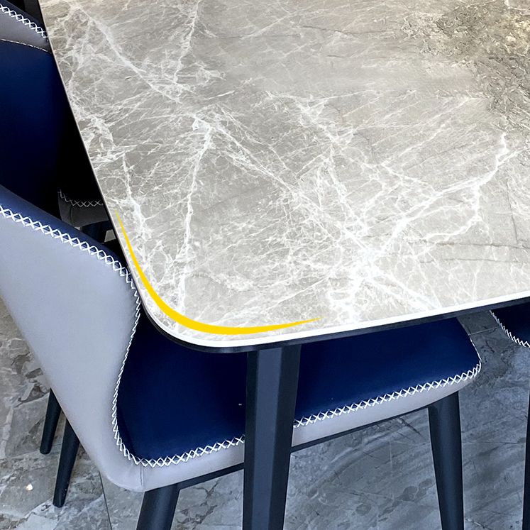 Modern Grey Dinette Set 1/4/6/8 Pieces Rectangle Sintered Stone Top Dining Table Set Clearhalo 'Dining Room Sets' 'Dining Tables & Seating' 'dining_room_set' 'furn' 'furn_dining_room_set' 'Furniture' 'furniture_dining_room_set' 'Kitchen & Dining Furniture' 1200x1200_39d2865c-7276-4eb0-b757-79d6c99c28ea