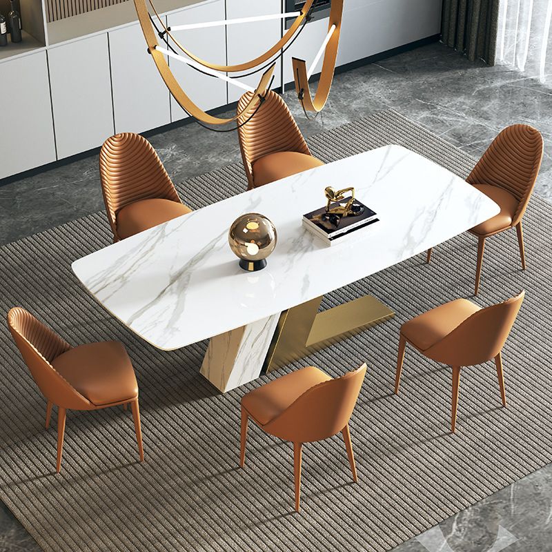 Luxurious Sintered Stone Top Dining Set Rectangle 1/2/5/7 Pieces Dining Area Table Set