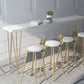 Mesa de bar rectangular Glam, mesa de mostrador de madera maciza de 1/2/3 piezas con taburetes tapizados