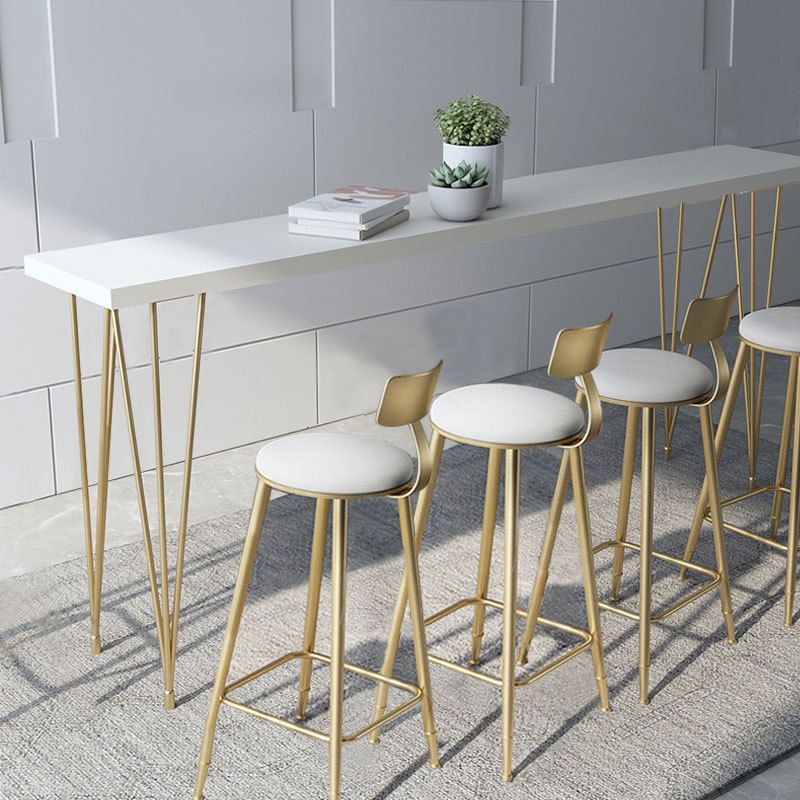 Mesa de bar rectangular Glam, mesa de mostrador de madera maciza de 1/2/3 piezas con taburetes tapizados