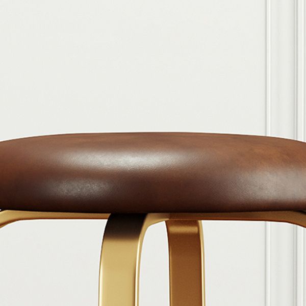 Nordic Armless Backless Counter Stool Iron Cafe Bar Stool with Cushion and Pedal Clearhalo 'Bar Furniture' 'Bar Stools' 'bar_stools' 'furn' 'furn_bar_stools' 'Furniture' 'furniture_bar_stools' 'Kitchen & Dining Furniture' 1200x1200_39d5443c-17f1-4714-889d-1d646f5b8d15
