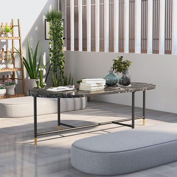 Round Marble Top Coffee Table Glam 4 Legs Coffee Cocktail Table Clearhalo 'Coffee & Accent Tables' 'Coffee Tables' 'coffee_tables' 'furn' 'furn_coffee_tables' 'Furniture' 'Living Room Furniture' 1200x1200_39d632c5-e4c1-4a1f-9cbc-0cb96e7d339e
