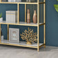 Contemporary Etagere Bookshelf Iron Frame White Manufactured Wood Shelf Bookcase Clearhalo 'Bookcases' 'furn' 'furn_bookcases' 'Furniture' 'furniture_bookcases' 'Office Furniture' 1200x1200_39d67924-83e8-43e6-ba22-e5728dddaa46