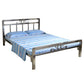Letto moderno in acciaio argento letto rettangolare standard con gambe metalliche