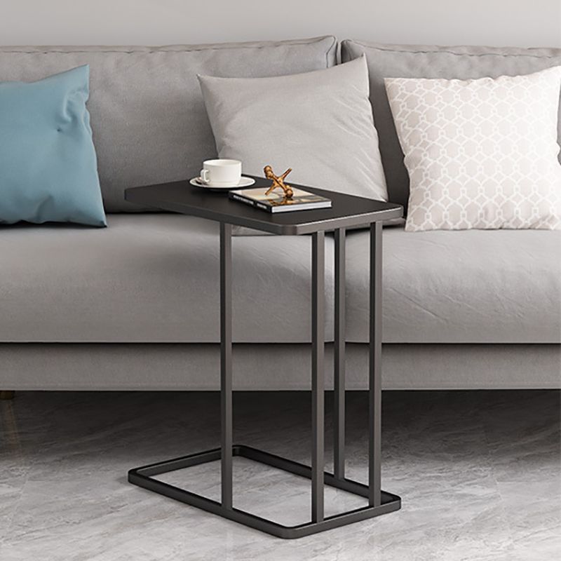 Mesa lateral C de mediados de siglo C pizarra/mesa de extremo rectangular de metal superior