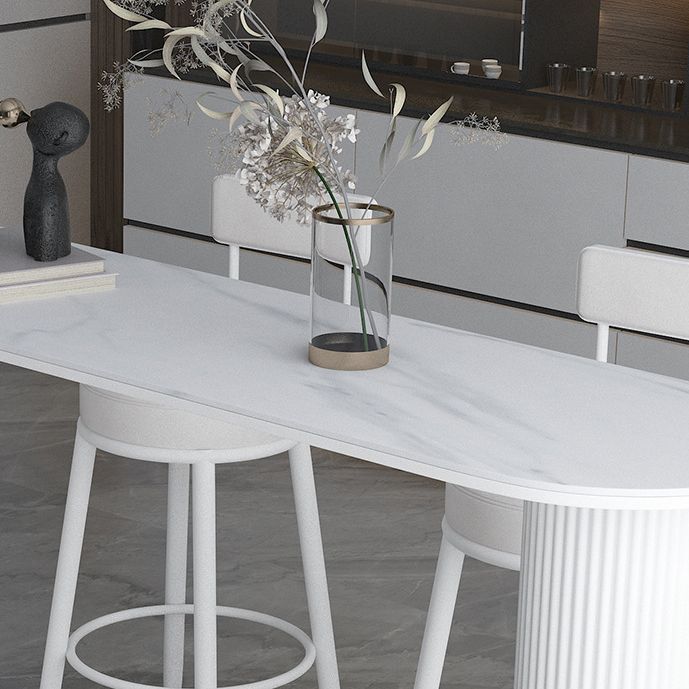 Stone Top Bar Dining Table Contemporary Bar Table with Sled Base Clearhalo 'Bar Furniture' 'Bar Tables' 'bar_tables' 'furn' 'furn_bar_tables' 'Furniture' 'furniture_bar_tables' 'Kitchen & Dining Furniture' 1200x1200_39da80f0-b9f4-4235-85f4-2fa07438506c
