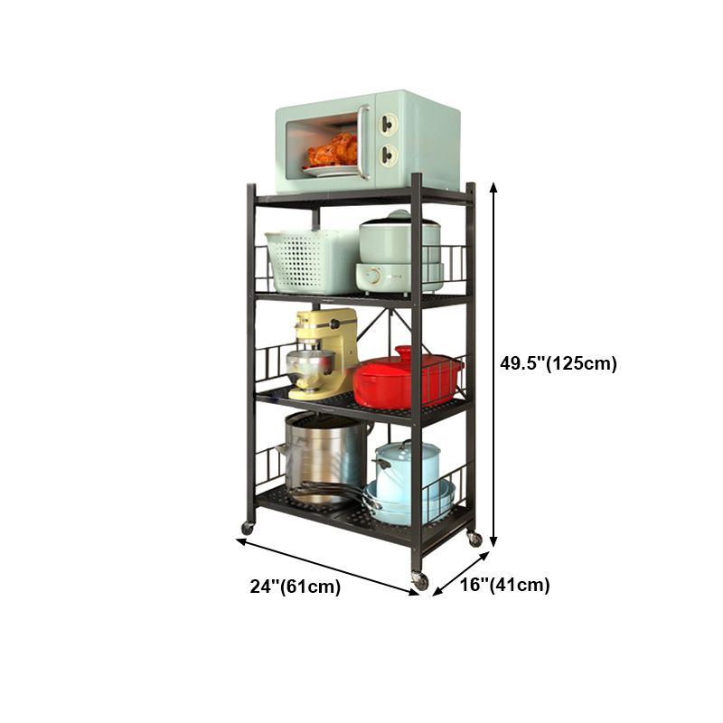 Contemporary Folding Steel Etagere Bookshelf with Caster Wheels Clearhalo 'Bookcases' 'furn' 'furn_bookcases' 'Furniture' 'furniture_bookcases' 'kitchen' 'kitchen_bookcases' 'Living Room Furniture' 'Office Furniture' 1200x1200_39da81af-a3e3-487d-bbc8-9a1d879f9694