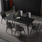 Contemporary Dining Table Set 1/4/5/7 Pcs Black Sintered Stone Top Table with Side Chairs Clearhalo 'Dining Room Sets' 'Dining Tables & Seating' 'dining_room_set' 'furn' 'furn_dining_room_set' 'Furniture' 'Kitchen & Dining Furniture' 1200x1200_39daf92e-d23e-4f42-b89e-d9dfcfc1bb81