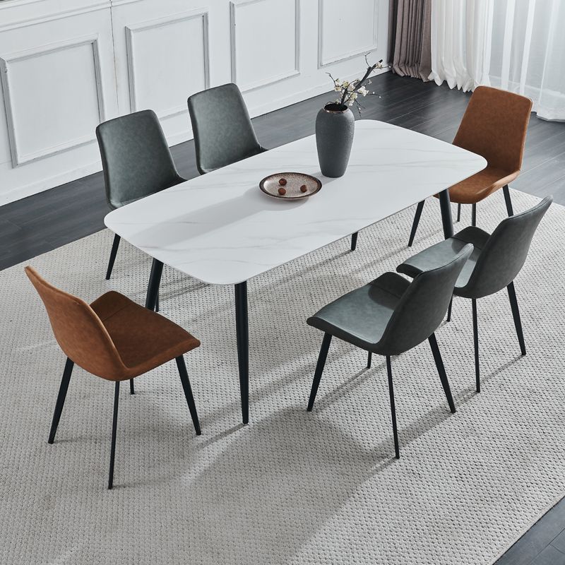 Sintered Stone Dining Table Simple Style 4 Legs Base Rectangle Table for Home Clearhalo ' dining_table' 'Dining Tables & Seating' 'Dining Tables' 'furn' 'furn_dining_table' 'Furniture' 'furniture_dining_table' 'Kitchen & Dining Furniture' 'kitchen&dining_furn' 'kitchen' 'kitchen_dining_table' 1200x1200_39dbfb99-adff-45d9-8ae7-14c6cce83b9f