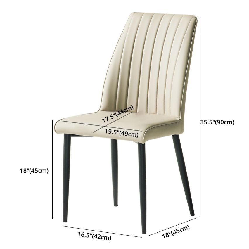 Contemporary Style Upholstered Dining Side Chair Solid Back Armless Chair for Home Use Clearhalo ' kitchen&dining_furn' 'Dining Chairs' 'Dining Tables & Seating' 'dining_chair' 'furn' 'furn_dining_chair' 'Furniture' 'furniture_dining_chair' 'Kitchen & Dining Furniture' 'kitchen' 1200x1200_39dcdbf0-799e-4565-87ae-b1b5f99ea57c