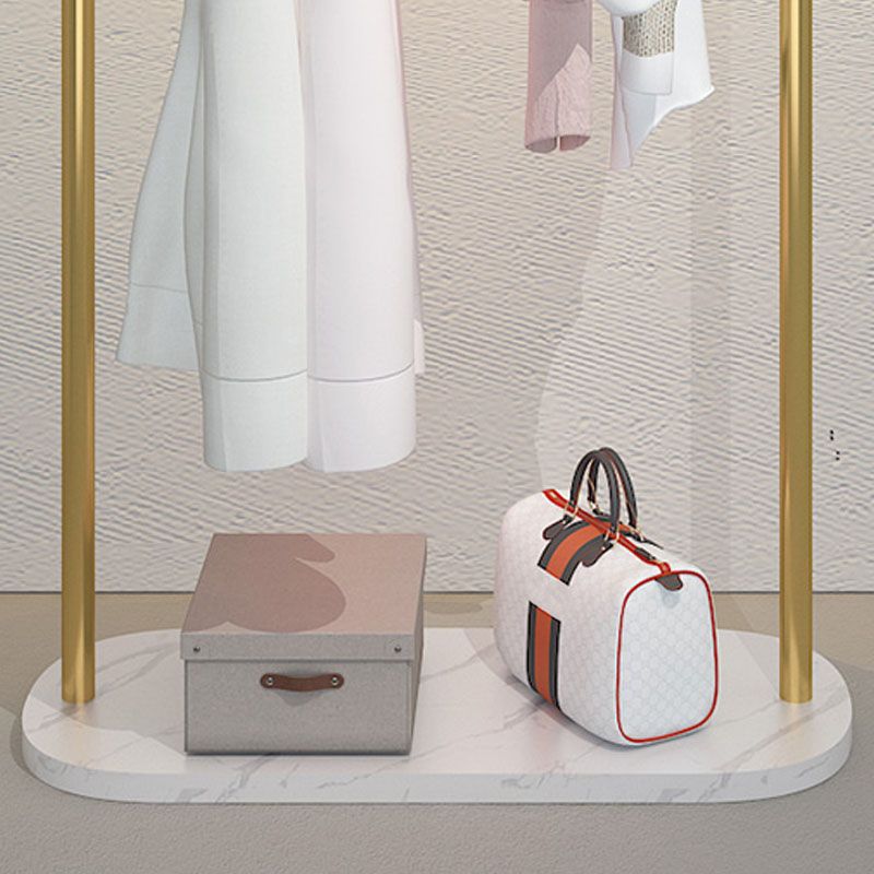 Modern Metal Hall Stand Hanging Rail with 2 Hooks Coat Hanger Clearhalo 'Entry & Mudroom Furniture' 'furn' 'furn_hall_tree_coat_racks' 'Furniture' 'Hall Trees & Coat Racks' 'hall_tree_coat_racks' 1200x1200_39ddfa96-9400-4335-8b78-a807822824b8