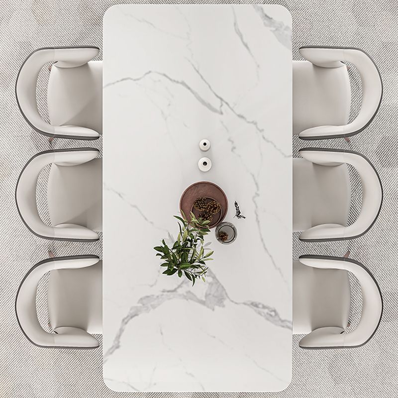 Nordic Glam Rectangle Sintered Stone Dining Table Set 1/4/5/6/7 Pieces Set Clearhalo 'Dining Room Sets' 'Dining Tables & Seating' 'dining_room_set' 'furn' 'furn_dining_room_set' 'Furniture' 'furniture_dining_room_set' 'Kitchen & Dining Furniture' 1200x1200_39e127d3-6125-4007-8573-1f26c545f98c