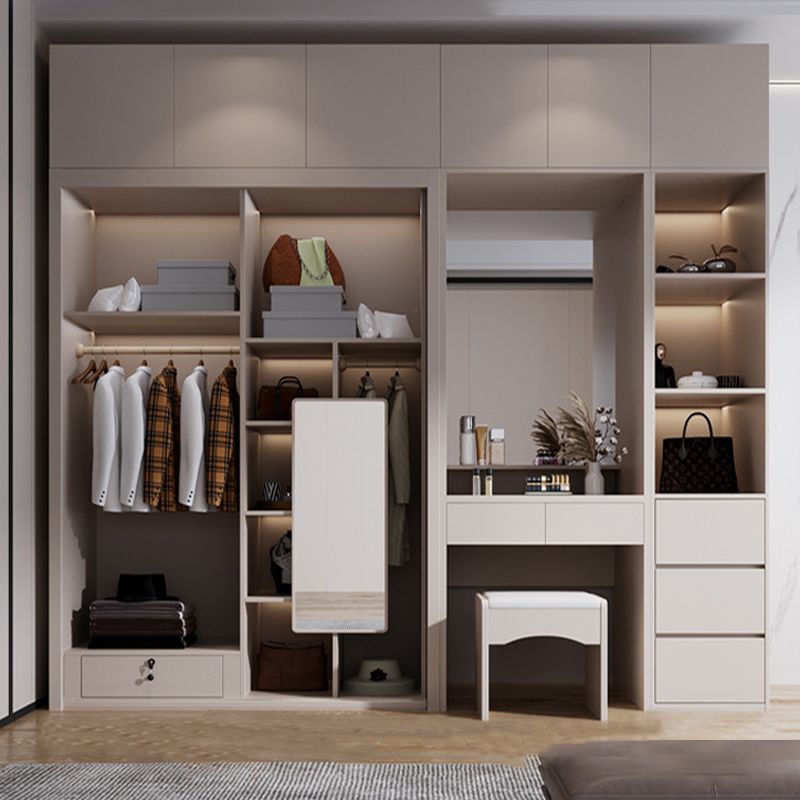 Modern Style Storage Cabinet Wooden Armoire with Doors and Drawers