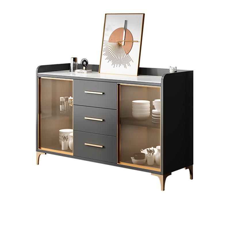 Server di pranzo controcette in vetro contemporaneo server in legno fabbricato senza lampada