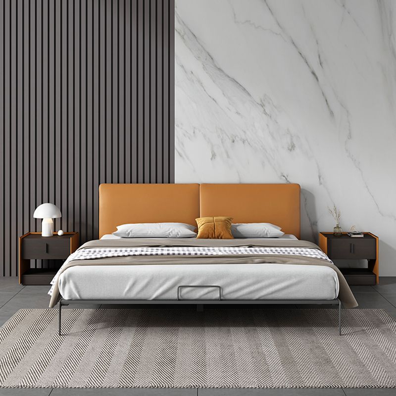 Modern faux lederen nachtkastje 1/2 - lade nachtkastje met open opslag