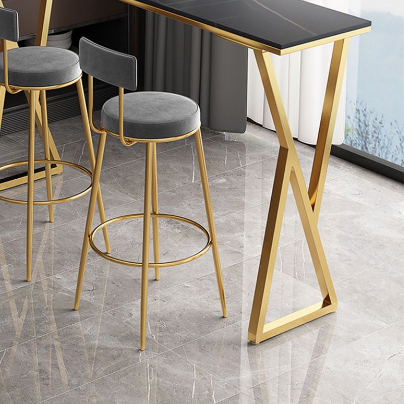 Modern Bar-height Table with Gold Base 41.3-inch Height Table Base Bar Table Clearhalo 'Bar Furniture' 'Bar Tables' 'bar_tables' 'furn' 'furn_bar_tables' 'Furniture' 'Kitchen & Dining Furniture' 1200x1200_39e50aba-3a73-4fcf-869e-aa2163836361