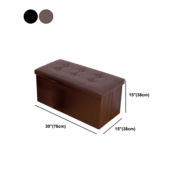 Vintage Tufted Ottoman Pure Color PU Leather Water Resistant Square Ottoman with Storage Clearhalo 'furn' 'furn_ottomans_poufs' 'Furniture' 'Living Room Furniture' 'Ottomans & Poufs' 'ottomans_poufs' 1200x1200_39e61c35-78b0-4b3e-b5c7-0bf264ccd5b3
