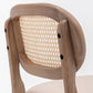 Contemporary Ash Wood Bar Stools Indoor Rattan Low Back Stool