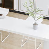Modern Bar Table Rectangle Solid Wood Dining Table for Kitchen Living Room Coffee Room