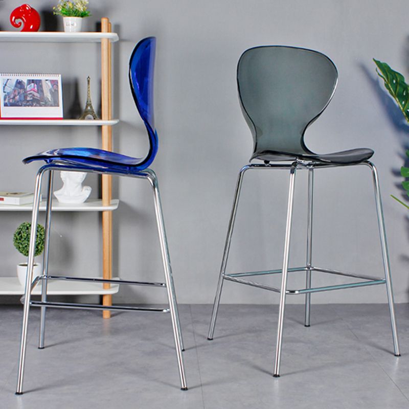 28-inch Height Barstool Modern Indoor Transparent Plastic Bar Stool Clearhalo 'Bar Furniture' 'Bar Stools' 'bar_stools' 'furn' 'furn_bar_stools' 'furniture_bar_stools' 'Kitchen & Dining Furniture' 'kitchen&dining_furn' 'kitchen' 'kitchen_furn' Furniture' 1200x1200_39e96073-744c-413a-b34a-11017ef9b9f5