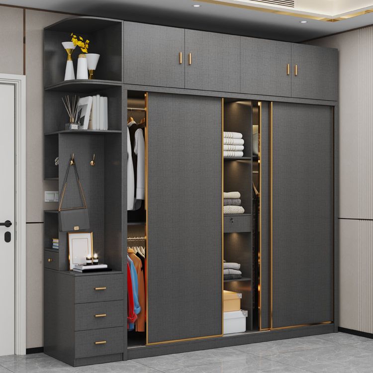 Gabinete de almacenamiento de puerta corredera de dormitorio gabinete moderno de madera fabricada