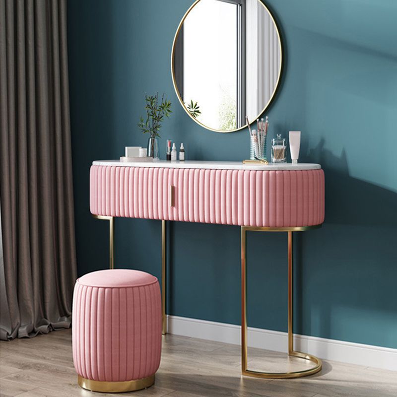 Glam Marble Top Vanity Table 30.15" H Makeup Dressing Table Set Clearhalo 'Bedroom Furniture' 'furn' 'furn_makeup_vanities' 'Furniture' 'Makeup Vanities' 'makeup_vanities' 1200x1200_39ea4413-dde2-4567-886f-1ac7fc212146