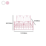 84.65 inch Wide Contemporary Bed Frame Metal Solid Color Bed with Headboard