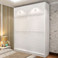 Contemporary White Wooden Wardrobe Freestanding Self Close Doors Wardrobe Armoire