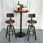 Industrial Metal Barstool Faux Leather Upholstered Counter Stool in Matte Finish