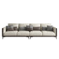 Contemporary Recessed Arm Sectional Stain-Resistant Faux Leather Sofa with Cushion Back Clearhalo 'furn' 'furn_sectionals' 'Furniture' 'furniture_sectionals' 'kitchen' 'kitchen_sectionals' 'Living Room Furniture' 'Sectionals' 1200x1200_39eb611f-c202-4e16-b769-9163c9ae0e16