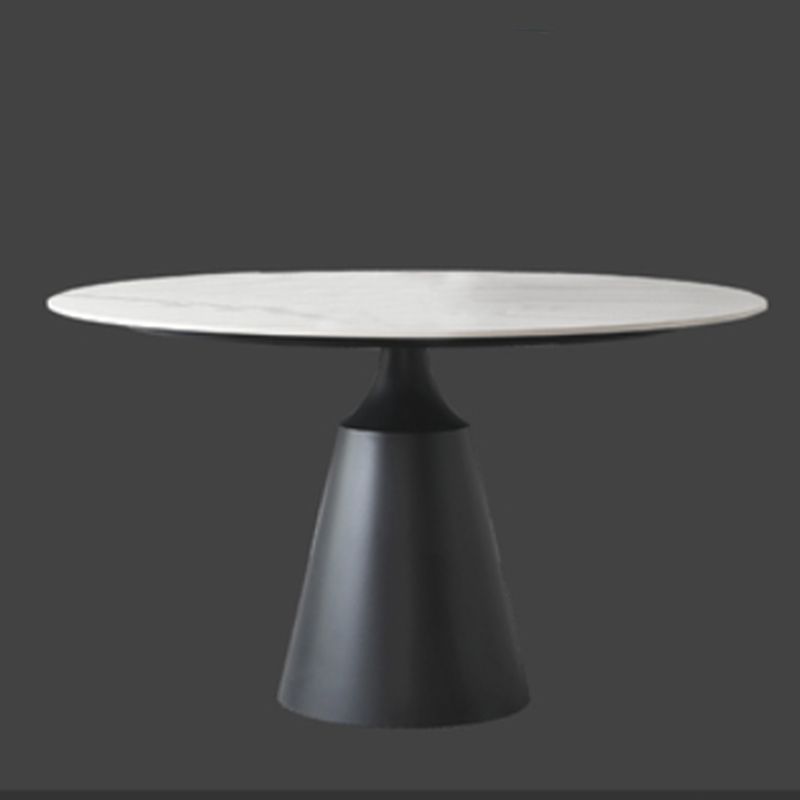 Modern Round Pub Table Stone Top Black Base Pedestal Casual Dining Table Clearhalo 'Dining Tables & Seating' 'Dining Tables' 'dining_table' 'furn' 'furn_dining_table' 'Furniture' 'Kitchen & Dining Furniture' 1200x1200_39f017dc-e310-4b2e-ac8b-a217b2dd7ddd