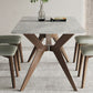 Industrial Dinner Table Stone Rectangle Dining Site Table in Grey