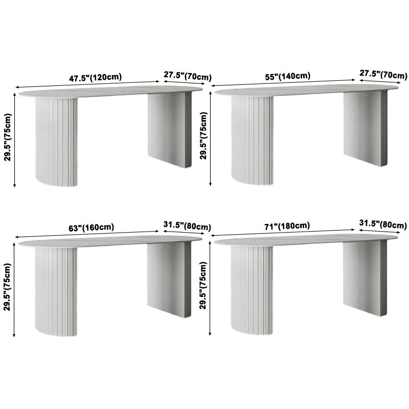 Metal Modern Oval Dining Table White Sintered Stone Table for Dining Room and Kitchen Clearhalo ' dining_table' 'Dining Tables & Seating' 'Dining Tables' 'Furniture' 'furniture_dining_table' 'Kitchen & Dining Furniture' 'kitchen&dining_furn' 'kitchen' 'kitchen_dining_table' 1200x1200_39f02d94-189c-4e59-8beb-3acebeb378b1